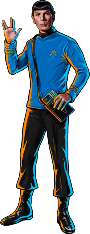 Spock Vulcan Salute Illustration PNG image