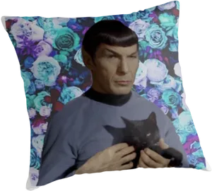 Spockand Cat Cushion Design PNG image