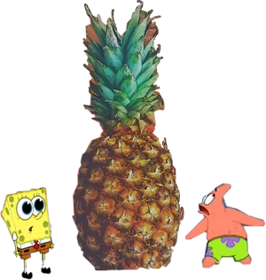 Sponge Bob Patrick Pineapple PNG image