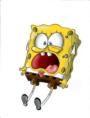 Sponge Bob_ Surprised_ Expression PNG image