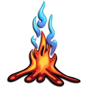 Spooky Cartoon Fire PNG 06212024