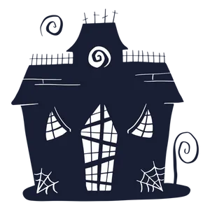 Spooky Cartoon House Vector PNG image