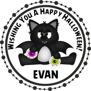 Spooky Cat Circle Vector PNG image