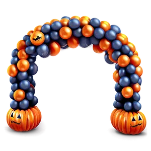 Spooky Halloween Balloon Arch PNG 06212024