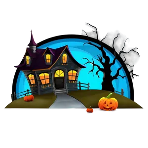 Spooky Halloween Cartoon Scene Png 06252024 PNG image