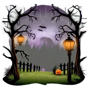 Spooky Halloween Cartoon Scene PNG 12 PNG