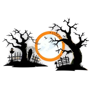 Spooky Halloween Cartoon Scene PNG Rpo PNG
