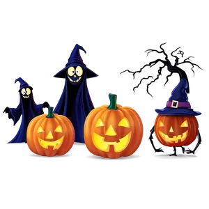 Spooky Halloween Cartoon Spirits PNG Qpn PNG