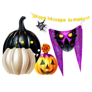 Spooky Halloween Party Decor PNG Bww