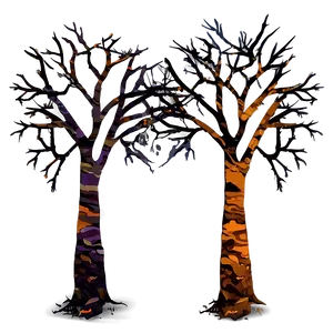 Spooky Halloween Trees PNG Kqt74