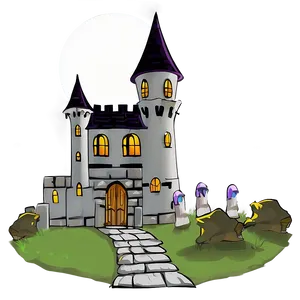 Spooky Haunted Castle PNG 05242024