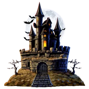 Spooky Haunted Castle PNG Pdu