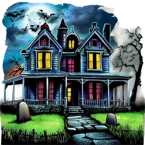 Spooky Haunted House Picture PNG 05212024