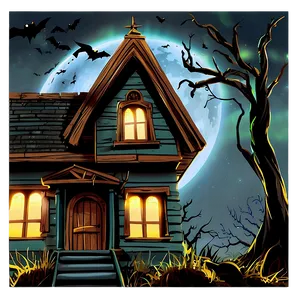 Spooky Haunted House Picture PNG 9