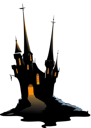 Spooky Haunted House Silhouette