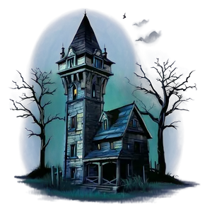 Spooky Haunted Tower PNG Xff79 PNG