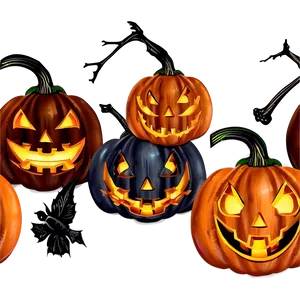 Spooky Jack O Lantern Clipart PNG Lss11