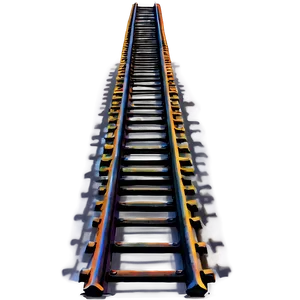 Spooky Nighttime Railroad Tracks PNG 43