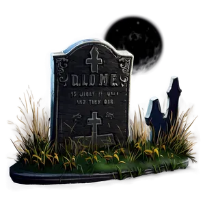 Spooky Tombstone PNG 05252024
