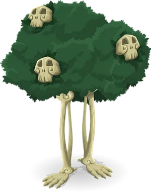 Spooky_ Tree_with_ Skull_ Decorations