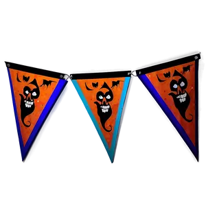 Spooky Triangle Banner For Halloween Png 18 PNG image