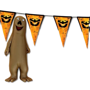 Spooky Triangle Banner For Halloween Png Hcf PNG image