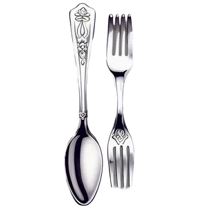 Spoon And Fork For Table Setting PNG Pdw