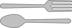 Spoonand Fork Silhouette PNG