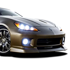 Sports Car Headlights Night Png 06272024 PNG image