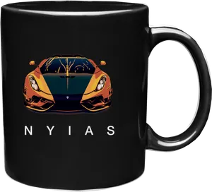 Sports Car Themed Coffee Mug N Y I A S PNG image