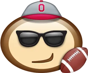 Sports Fan Emojiwith Sunglassesand Football.png PNG
