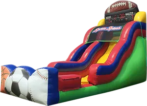 Sports Themed Inflatable Slide PNG image