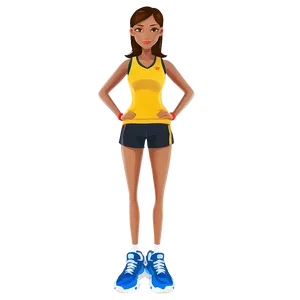 Sporty Girl Cartoon Png Gcj PNG image