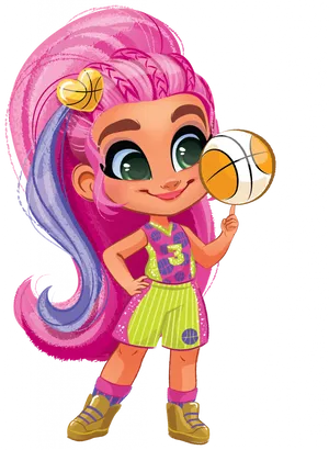 Sporty L O L Doll With Basketball PNG image