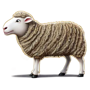 Spotted Cartoon Sheep PNG 06272024