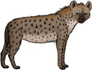 Spotted Hyena Illustration PNG image