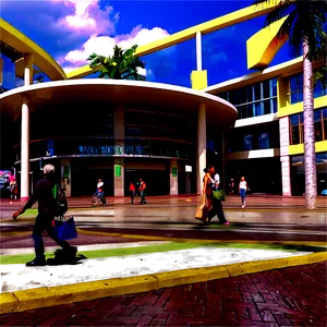 Sprawling Shopping Mall Building PNG Hsi