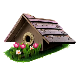 Spring Birdhouse PNG 05212024 PNG