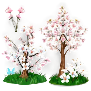 Spring Blossom Forest Clipart PNG 06262024 PNG