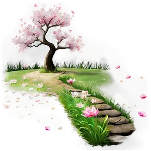 Spring Blossom Pathway PNG Cup77