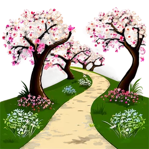 Spring Blossom Pathway PNG Jyf4 PNG