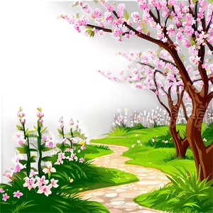 Spring Blossom Pathway PNG Lso85