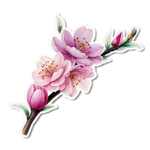 Spring Blossom Sticker Png Teo PNG image