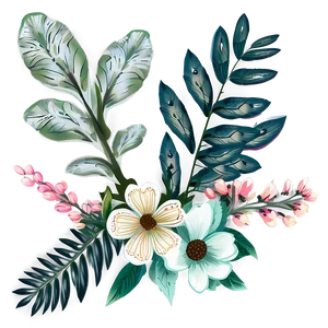 Spring Boho Flowers PNG Puu