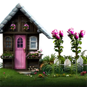 Spring Cottagecore Scene PNG Bba