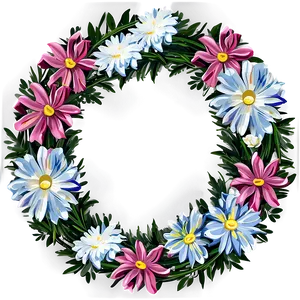 Spring Floral Wreath PNG Chx1