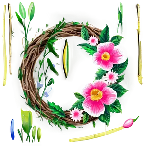 Spring Flower Wreath PNG 64 PNG
