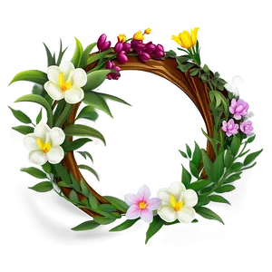 Spring Flower Wreath PNG Vli PNG