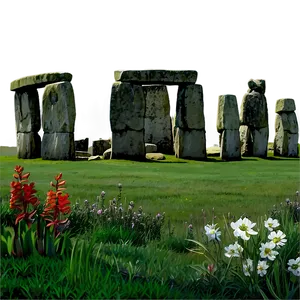 Spring Flowers Around Stonehenge Png Lnf8 PNG image