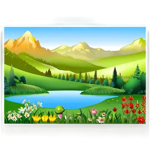 Spring Mountain Landscape PNG 36
